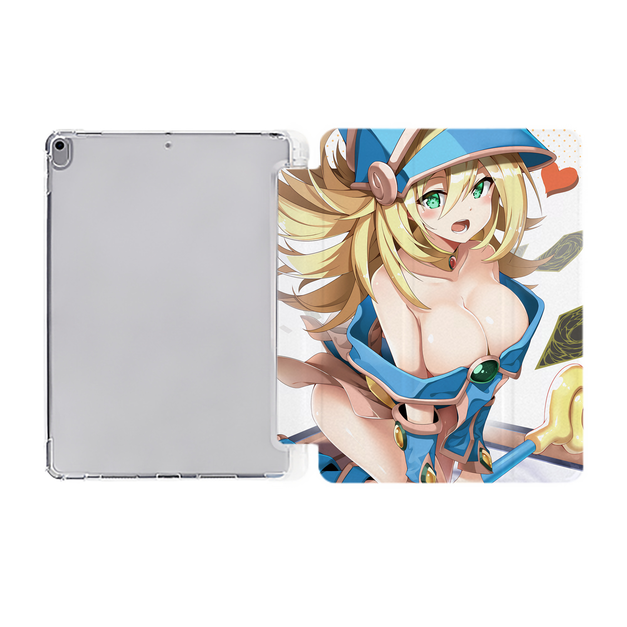 （画像用） 遊☆戯☆王 Yu-Gi-Oh! IPad ケース ペン収納付き 三つ折りスタンド PUレザー×シリコン 対応機種9.5/10.5/10.9インチ